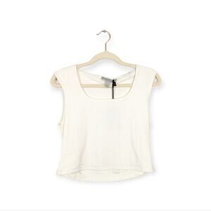 NWT All Saints Off White Tamie Tank Sleeveless Stretch Crop Top Size 10